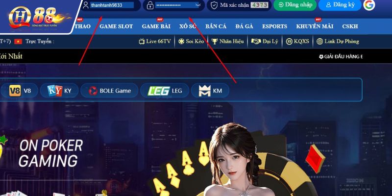 Điền chính xác thông tin đăng nhập QH88 theo yêu cầu