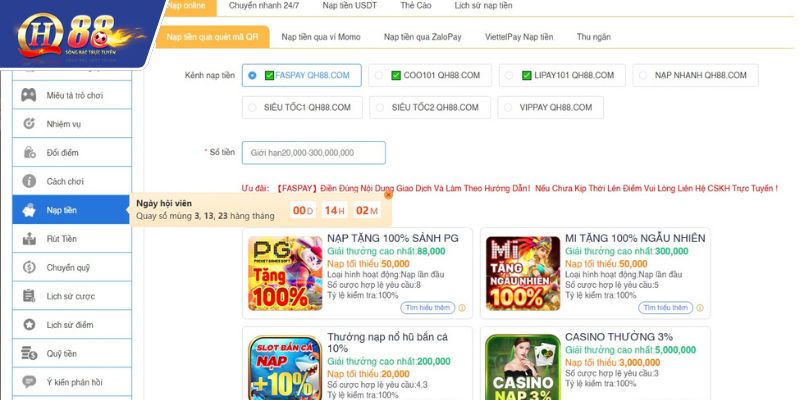 Lưu trữ lại toàn bộ hóa đơn sau khi nạp rút QH88
